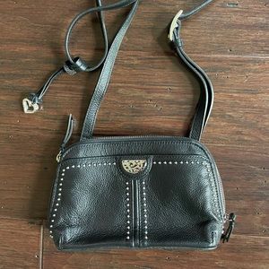 Brighton black studded leather crossbody